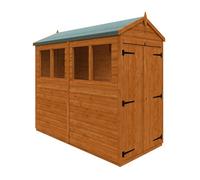Buttercup Farm 8X4 Flex Apex Double Door 12mm Flex - L238.8 X W115 X H209 Cm - Solid Wood/softwood/pine - Burnt Orange