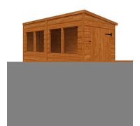 Buttercup Farm 8X4 Flex Pent 12mm Flex - L238.8 X W115 X H203 Cm - Solid Wood/softwood/pine - Burnt Orange