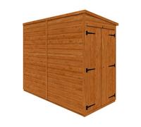 Buttercup Farm 8X4 Flex Pent Double Door Windowless 12mm Flex - L238.8 X W115 X H203 Cm - Solid Wood/softwood/pine - Burnt Orange