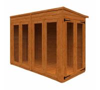 Buttercup Farm 8X4 Flex Pent Full Pane Summerhouse 12mm Flex - L238.8 X W115 X H203 Cm - Solid Wood/softwood/pine - Burnt Orange