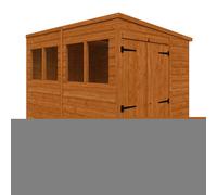 Buttercup Farm 8X6 Flex Pent Double Door 12mm Flex - L238.8 X W175 X H203 Cm - Solid Wood/softwood/pine - Burnt Orange