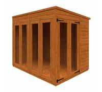 Buttercup Farm 8X6 Flex Pent Full Pane Summerhouse 12mm Flex - L238.8 X W175 X H203 Cm - Solid Wood/softwood/pine - Burnt Orange