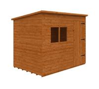 Buttercup Farm 9 X 6 Feet Deluxe Pent 12mm Shed - Solid Wood/softwood/pine - L265 X W175 X H217.3 Cm - Burnt Orange
