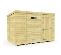 Buttercup Farm 9 X 6 Feet Pent Security Shed - Single Door - Wood - L178 X W276 X H201 Cm