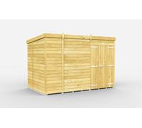 Buttercup Farm 9 X 6 Feet Pent Shed - Double Door Without Windows - Wood - L178 X W276 X H201 Cm