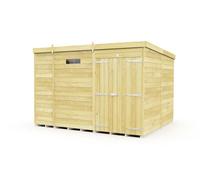 Buttercup Farm 9 X 8 Feet Pent Security Shed - Double Door - Wood - L231 X W276 X H201 Cm