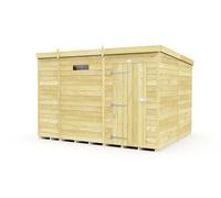 Buttercup Farm 9 X 8 Feet Pent Security Shed - Single Door - Wood - L231 X W276 X H201 Cm