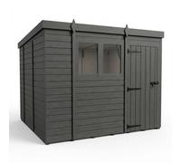 Buttercup Farm 9ft x 10ft Composite Pent Garden Shed Single Door With Windows - Grey Buttercup Farm Grey