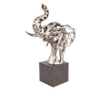 Buttercup Farm Addo Abstract Elephant Head Sculpture - Resin - L35 X W25 X H62 Cm - Silver/black