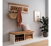 Buttercup Farm Alfie Shoe Rack & Wall Hook Set - Mango Wood - L45 X W110 X H50 Cm
