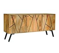 Buttercup Farm Amar 3 Door Sideboard - Iron Base - Mango Wood/iron - L45 X W162 X H76 Cm - Light Finish - Assembly Required