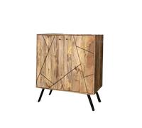 Buttercup Farm Amar Wine Rack/bar - Iron Base - Mango Wood/iron - L46 X W90 X H99 Cm - Light Finish - Assembly Required