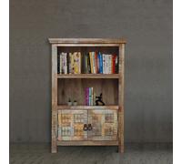 Buttercup Farm Aravali 2 Door Small Bookcase - Mango Wood - L35 X W85 X H123 Cm - Distressed Finish