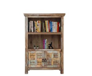Buttercup Farm Aravali 2 Door Small Bookcase - Mango Wood - L35 X W85 X H123 Cm - Distressed Finish
