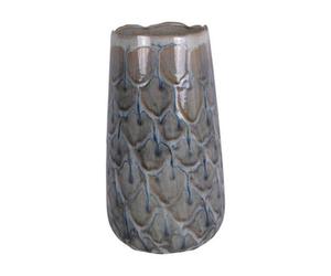 Buttercup Farm Armadillo Azure Vase - Ceramic - L19 X W19 X H34 Cm - White/blue/grey