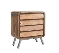 Indian Hub Aspen 4 Drawer Wide Chest - Metal/Wood - L38 x W70 x H70 cm in Brown Indian Hub Brown