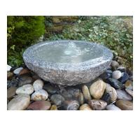 Buttercup Farm Babbling Bowl Grey Granite Water Feature With Pump, Light, Reservoir And Grid - 60Cm Dia 15Cm High