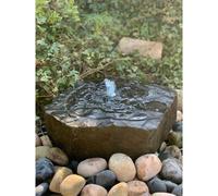 Buttercup Farm Babbling Ripple Top Basalt Fountain Water Feature With Pump, Light, Reservoir And Grid - 50-55Cm X 10Cm H