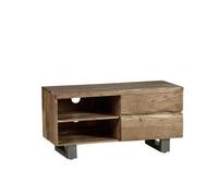 Buttercup Farm Baltic Live Edge 2 Drawer Small Tv Stand - Metal/acacia Solid Wood - L45 X W110 X H55 Cm