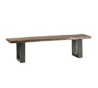 Indian Hub Baltic Live Edge Large Bench - Metal/Acacia Solid Wood - L40 x W175 x H45 cm in Brown Indian Hub Brown