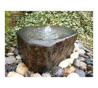 Buttercup Farm Basalt Babbling Column Water Feature With Pump, Light, Reservoir And Grid - Polished Dished Top - 40-45Cm X 40Cm H
