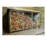 Buttercup Farm Billington Log Store Large - Timber - L96 x W227 x H123 cm in Brown Buttercup Farm Brown