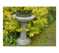 Buttercup Farm Black Limestone Garden Bird Bath - 50Cm Dia X 70Cm H