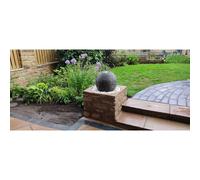 Buttercup Farm Cascading Limestone Sphere Water Feature with Pump, Light, Reservoir in Grey Buttercup Farm Grey