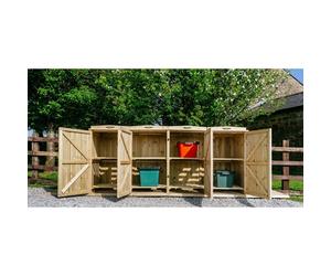 Buttercup Farm Chatburn 8 Recycle Box Store - Timber - Fits 8 x Recycle Boxes in Brown Buttercup Farm Brown