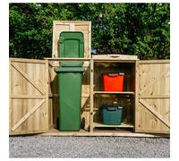 Buttercup Farm Chatburn Bin Store, Fits 1x 180L/240L Wheelie Bins & 2x Boxes in Brown Buttercup Farm Brown