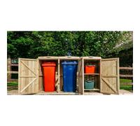 Buttercup Farm Chatburn Bin Store, Fits 2x 180L/240L Wheelie Bins & 2x Recycle Boxes in Brown Buttercup Farm Brown