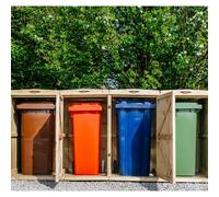 Buttercup Farm Chatburn Quad Wheelie Bin Store, Fits 2x 180L or 2x 240L & 2x 140L Bin in Brown Buttercup Farm Brown