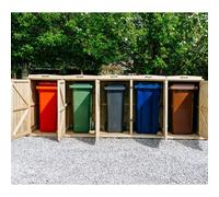 Buttercup Farm Chatburn Quintet Wheelie Bin Store, Fits 3x 180L or 240L & 2x 140L Bin in Brown Buttercup Farm Brown