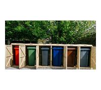 Buttercup Farm Chatburn Sextet Wheelie Bin Store, Fits 5x 180L or 240L & 1x 140L Bin in Brown Buttercup Farm Brown