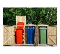 Buttercup Farm Chatburn Triple Wheelie Bin Store, Timber - Fits 3 x 360L Wheelie Bins in Brown Buttercup Farm Brown