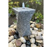 Buttercup Farm Chubby Granite Grey Twist Water Feature With Pump, Light, Reservoir And Grid - L20 X W20 X H40 Cm