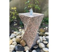 Buttercup Farm Chubby Pinky Granite Twist Water Feature With Pump, Light, Reservoir And Grid - L20 X W20 X H40 Cm