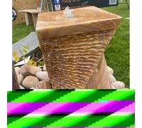 Buttercup Farm Chubby Rainbow Twist Fountain Water Feature With 2 Cascading Sides With Pump, Light, Reservoir And Grid - L25 X W25 X H40 Cm