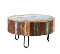 Buttercup Farm Coastal Drum Coffee Table - Wood - L70 X W70 X H38 Cm