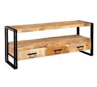 Buttercup Farm Cosmo Industrial Large Plasma Stand - Solid Mango Wood - L45 X W150 X H60 Cm