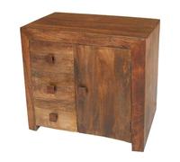 Buttercup Farm Dakota 3 Drawer Sideboard - Mango Wood - L35 X W85 X H75 Cm - Dark Finish