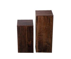Buttercup Farm Dakota Lamp (Set Of 2) Large - Mango Wood - L24 X W24 X H60 Cm - Dark Finish