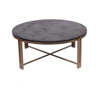 Buttercup Farm Dalston Sandblasted Wood And Champagne Frame Coffee Table - Iron/wood - L101 X W101 X H40.5 Cm - Black/gold