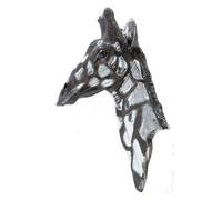 Buttercup Farm Dappled Giraffe Head Wall Plaque - Resin - L40 X W76 X H23 Cm - Silver/black