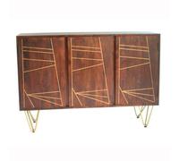 Buttercup Farm Dark Gold Large Sideboard - Solid Mango Wood - L40 X W135 X H85 Cm
