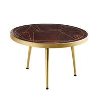 Buttercup Farm Dark Gold Round Coffee Table - Solid Mango Wood - L80 X W80 X H45 Cm