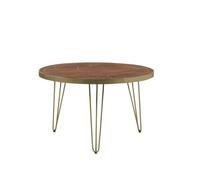 Buttercup Farm Dark Gold Round Dining Table - Solid Mango Wood - L120 X W120 X H76 Cm