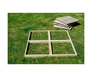 Buttercup Farm Decking Kit 10m (10 Frames & 40 Tiles), Timber - L100 x W100 x H6.5 cm in Brown Buttercup Farm Brown