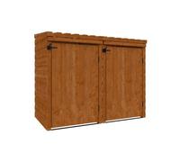 Buttercup Farm Double Bin Store 12mm Shed - L164.6 X W78.4 X H131.2 Cm - Solid Wood/softwood/pine - Burnt Orange