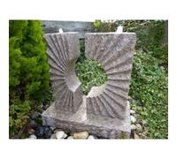 Buttercup Farm Eclipse Sun Pinky Granite Fountain Water Feature With Pump, Light, Reservoir And Grid - L40 X W70 X H70 Cm